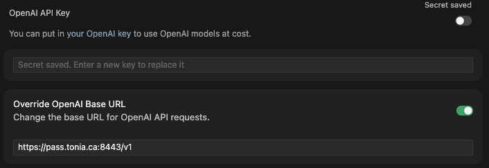 Clé OpenAI et adresse de base dans Cursor